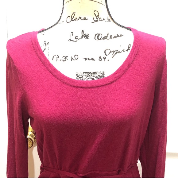Long sleeved Burgundy Women’s Maternity Sweater Dress-Motherhood Maternity- $20 - Picture 3 of 7